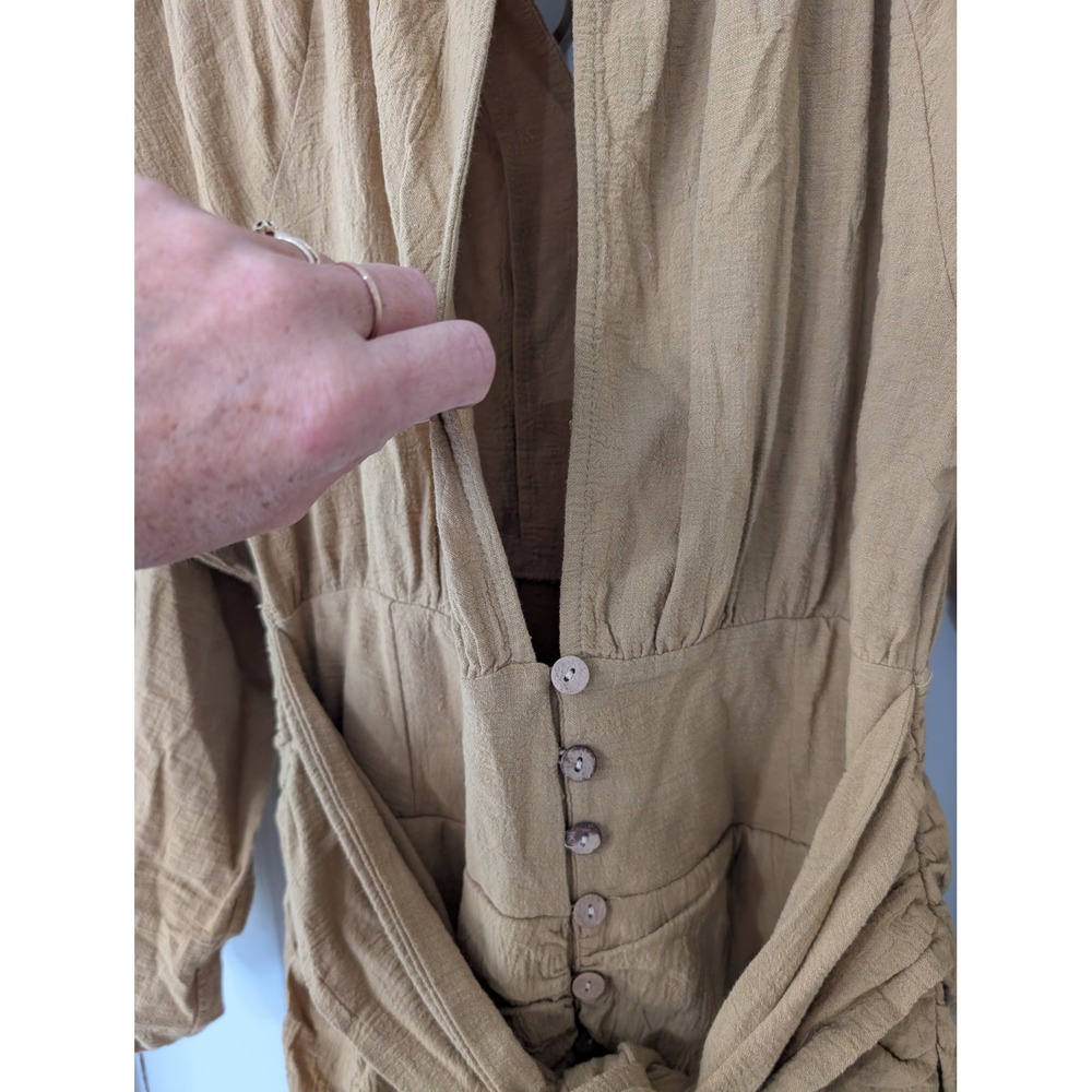Free People Mustard the only one Open Back Mini Dress Womens Small festival - Picture 9 of 9